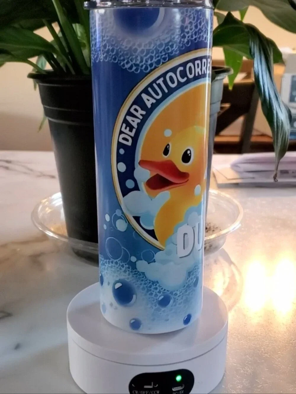 Dear Autocorrect....IT'S NEVER DUCK Bubble Bath 20oz Tumbler w/ duo lids 🎉sale